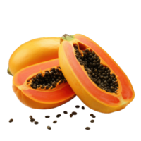 AI generated papaya on transparent Background png