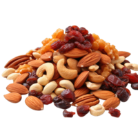 AI generated Frame of different kinds of nuts. Cashew, hazelnut, almond, walnut, cedar. transparent background png