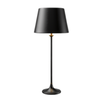 ai généré moderne noir lampe sur une lisse transparent Contexte png