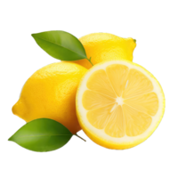 AI generated fresh Lemon on transparent Background PNG