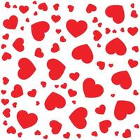 pattern of red hearts on white background vector