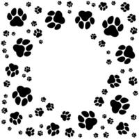 paw circular frame design on white vector