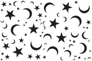 Premium pattern of moons and stars vector