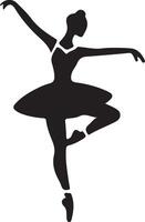 minimal Ballerina vector icon in flat style black color silhouette, white background 26