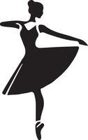 minimal Ballerina vector icon in flat style black color silhouette, white background 37