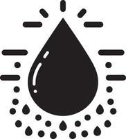 minimal Rain drop icon symbol, flat illustration, black color silhouette, white background 7 vector