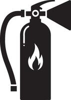 minimal Fire extinguisher icon, symbol, clipart, black color silhouette, white background 10 vector