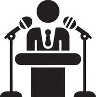 Podium Icon Vector Person Public Speech for Presentation white background 35