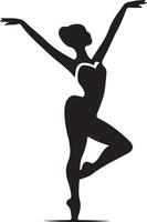 Ballerina Dance vector icon in flat style black color silhouette white background 10