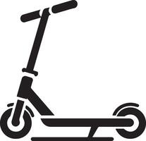 minimal Two wheeled Kick scooter vector black color silhouette, white background 8