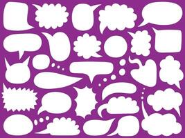 Speech bubbles. Blank empty message balloons, doodle chat clouds, hand drawn speak bubble frames. Speech bubbles vector symbols set