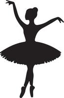 minimal Ballerina vector icon in flat style black color silhouette, white background 7