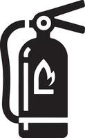 minimal Fire extinguisher icon, symbol, clipart, black color silhouette, white background 13 vector