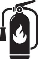 minimal Fire extinguisher icon, symbol, clipart, black color silhouette, white background 2 vector