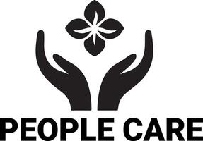 minimal People Care Logo Template, logo vector, black color silhouette, white background 34 vector