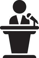 Podium Icon Vector Person Public Speech for Presentation white background 9