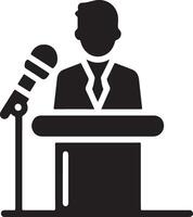 Podium Icon Vector Person Public Speech for Presentation white background 4