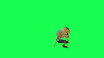 3d scary zombie dancing green screen front angle video