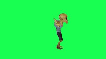 Green screen isolated 3d zombie dancing samba left angle video