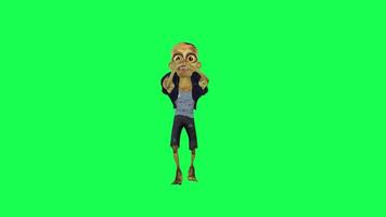 Isolated 3d zombie green screen dancing tut hip hop left angle video