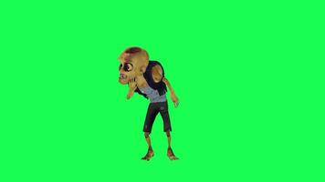 3d zombie isolated green screen whispering front angle video