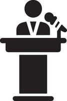 Podium Icon Vector Person Public Speech for Presentation white background 21