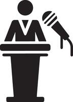 Podium Icon Vector Person Public Speech for Presentation white background 5