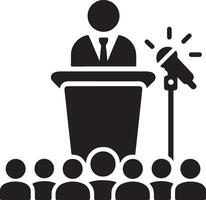 Podium Icon Vector Person Public Speech for Presentation white background 20