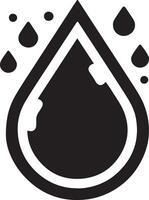 mínimo lluvia soltar icono símbolo, plano ilustración, negro color silueta, blanco antecedentes 13 vector