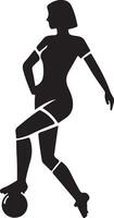 Soccer player pose vector icon in flat style black color silhouette, white background 6