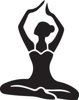 minimal Ballerina vector icon in flat style black color silhouette, white background 14