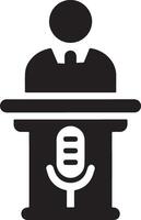 Podium Icon Vector Person Public Speech for Presentation white background 16