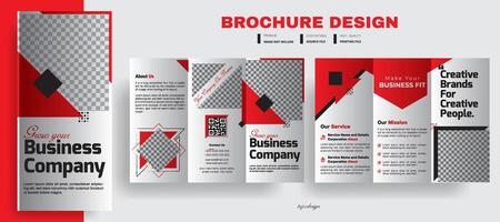 Grow your business company tri fold brochure template design, Corporate Advertising design, Vector triple folding brochure for business and advertising layout with modern elements and abstract.