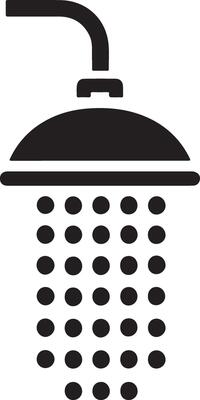 minimal Shower head icon, symbol, clipart, black color silhouette, white background 10