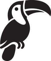 minimal toucan bird logo concept, clipart, symbol, black color silhouette,  white background 20 vector