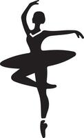 minimal Ballerina vector icon in flat style black color silhouette, white background 29