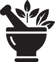 minimal Mortar and pestle icon symbol, flat illustration, white background 11 vector