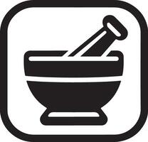 minimal Mortar and pestle icon symbol, flat illustration, white background 15 vector