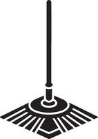 minimal Floor mop icon symbol, flat illustration, black color silhouette, white background 8 vector