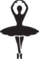 Ballerina Dance vector icon in flat style black color silhouette white background 27