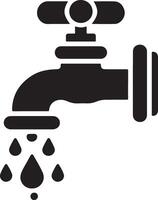 Water tap vector, symbol, clipart, sign, black color silhouette, white background 9 vector