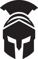 minimal Spartan helmet vector black color silhouette, white background 28