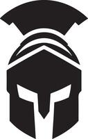 minimal Spartan helmet vector black color silhouette, white background 28