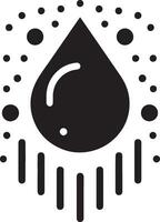 minimal Rain drop icon symbol, flat illustration, black color silhouette, white background 20 vector