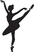 minimal Ballerina vector icon in flat style black color silhouette, white background 6