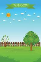 summer garden landscape vector