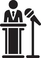 Podium Icon Vector Person Public Speech for Presentation white background 3