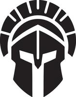 minimal Spartan helmet vector black color silhouette, white background 32