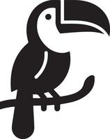 mínimo tucán pájaro logo concepto, clipart, símbolo, negro color silueta, blanco antecedentes 17 vector