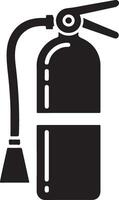 minimal Fire extinguisher icon, symbol, clipart, black color silhouette, white background 19 vector